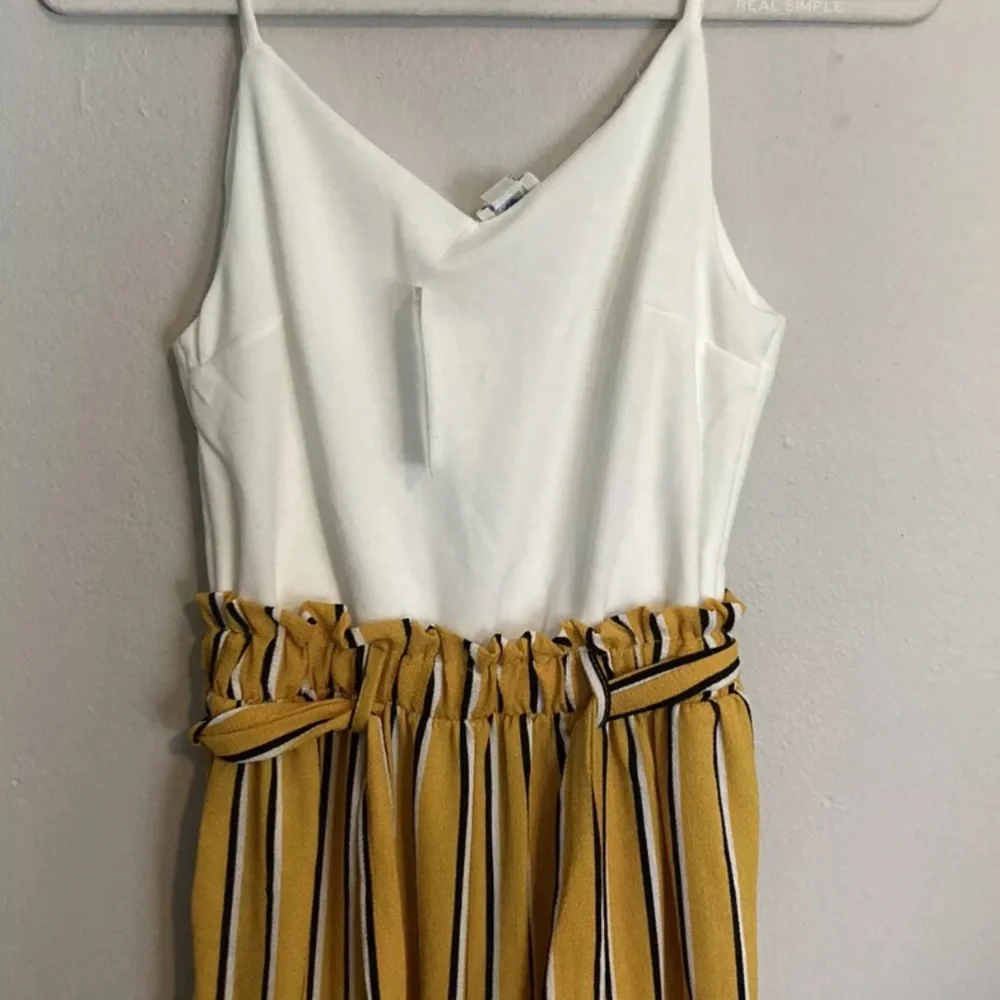 Blue Rain White and Yellow Striped Jumpsuit - Picture 2 of 3